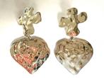 Anna + Nina zilveren hart oorbellen, Sieraden, Tassen en Uiterlijk, Oorbellen, Met kristal, Hangers, Verzenden, Zo goed als nieuw