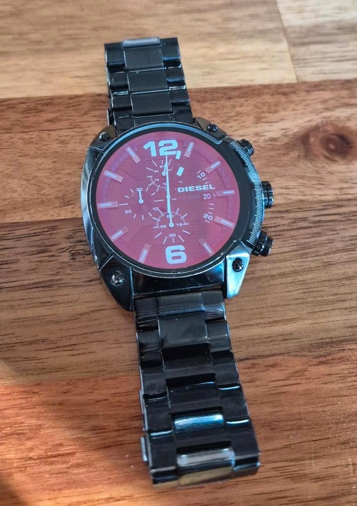 Diesel DZ-4316 Overflow in goede gebruikte staat, Sieraden, Tassen en Uiterlijk, Horloges | Heren, Zo goed als nieuw, Polshorloge