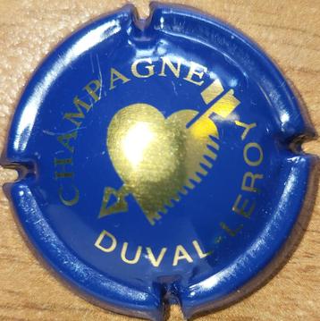 Champagnecapsule DUVAL-LEROY hart + strepen blauw&goud nr.28 beschikbaar voor biedingen