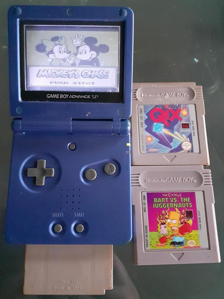 Nintendo GBA SP AGS-001 met 3 games lees omschrijving, Spelcomputers en Games, Spelcomputers | Nintendo Game Boy, Niet werkend