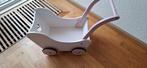 Houten Poppenwagen  roze wit, Kinderen en Baby's, Speelgoed | Houten speelgoed, Ophalen, Gebruikt, Duw- of Trekspeelgoed