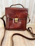Vintage lederen tas, Ophalen of Verzenden, Zo goed als nieuw, Bruin, Handtas