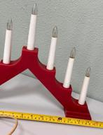 Vintage kerst kerstmis kandelaar licht lampjes staand rood, Diversen, Kerst, Gebruikt, Ophalen of Verzenden, H, H