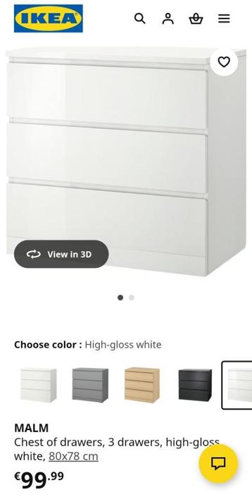 IKEA MALM chest of 3 drawers - afbeelding 2