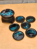 Onderzetters in mooi opbergdoosje met deksel, Ophalen of Verzenden, Zo goed als nieuw, Glas of Kopje