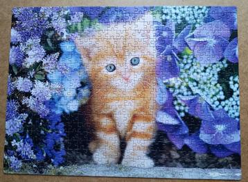 Puzzel  500 stukjes - Clementoni - Ginger cat in flowers beschikbaar voor biedingen