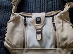 Beige met witte leren tas, Sieraden, Tassen en Uiterlijk, Tassen | Damestassen, Ophalen of Verzenden, Gebruikt, Beige, Schoudertasje