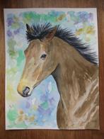 Aquarel paard (27 x 35 cm.), Ophalen, Minder dan 50 cm, Oorspronkelijke maker, Nieuw