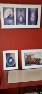 3 Kunstwerken met Lijst, Antiek en Kunst, Ophalen