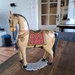 Antiek Indiase Ghodi Paard uit 1930 30 bij 28 cm groot, Antiek en Kunst, Kunst | Beelden en Houtsnijwerken, Ophalen of Verzenden
