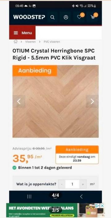 OTIUM Christal Herringbone SPC Rigid
PVC Klik  beschikbaar voor biedingen
