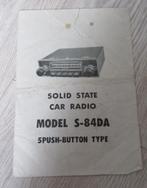 Autoradio beschrijving - Sankoh S-84DA - 1960-1970, Auto diversen, Autoradio's, Verzenden, Gebruikt