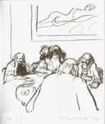 Kurt Löb litho "Aan de Arti Tafel", 1978, twee stuks, Antiek en Kunst, Kunst | Litho's en Zeefdrukken, Ophalen