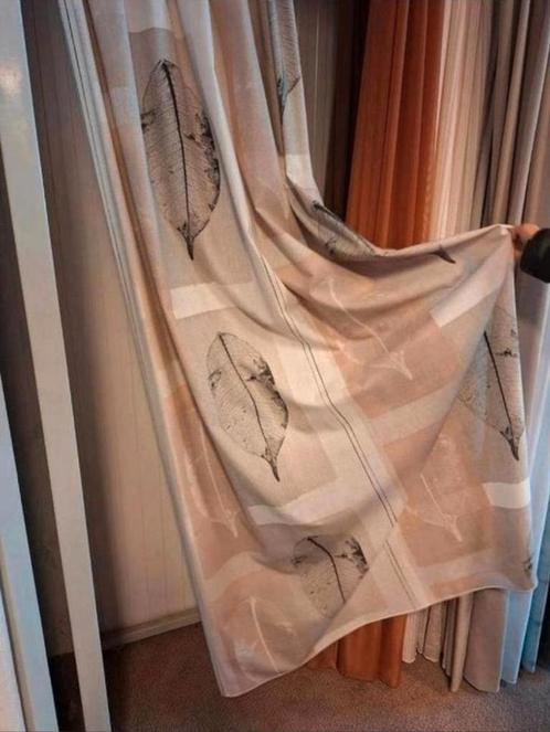 Overgordijn, drukstof, bladmotief van €22,95 voor €5 pm, Huis en Inrichting, Stoffering | Gordijnen en Lamellen, Nieuw, 200 cm of meer