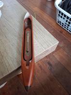 Antieke houten thermometer in weefspoel vorm, Ophalen of Verzenden
