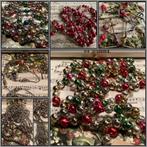 Oude kerstbal glazen kralenslingers,kerstslinger effen/multi, Diversen, Kerst, Ophalen of Verzenden, Gebruikt