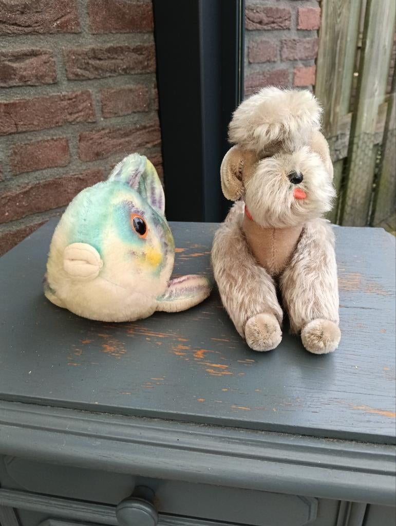 Steiff Vis & Poedel Vintage Knuffels, Ophalen of Verzenden, Gebruikt, Hond