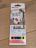 Edding Porselein Brushpen Set - 6 Kleuren, Hobby en Vrije tijd, Schilderen, Ophalen of Verzenden, Nieuw, Overige typen