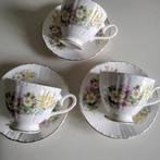 3 Engelse marlborough  kop en schotels, Ophalen of Verzenden, Zo goed als nieuw, Overige stijlen, Kop(pen) en/of Schotel(s)