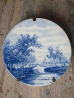 Delfts blauw bord hollands landschap 31 cm vintage antiek, Ophalen of Verzenden