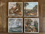 4 landschap tegeltjes mosa Holland, Antiek en Kunst, Antiek | Wandborden en Tegels, Ophalen
