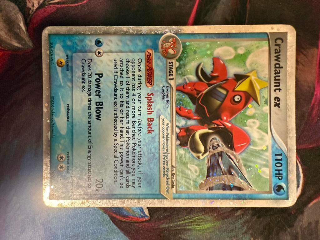 Pokemon Kaart Crawdaunt ex - Zeldzaam!, Ophalen of Verzenden, Gebruikt, Losse kaart, Foil