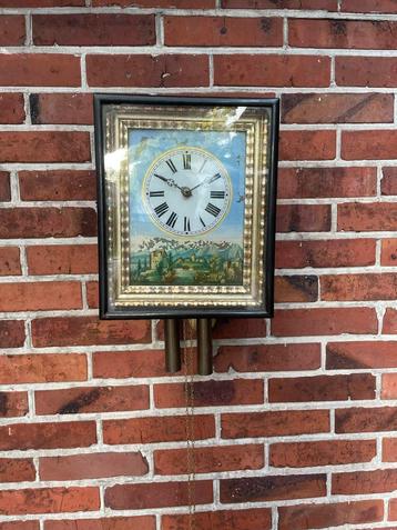 Antieke Schwarzwalder Schilderij Klok beschikbaar voor biedingen