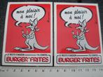 2x sticker burger'frites logo til-chatel kangaroe eten, Verzamelen, Verzenden, Zo goed als nieuw, Merk
