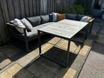 Complete loungeset / diningset, Tuin en Terras, Tuinsets en Loungesets, Ophalen, 5 zitplaatsen, Gebruikt, Aluminium