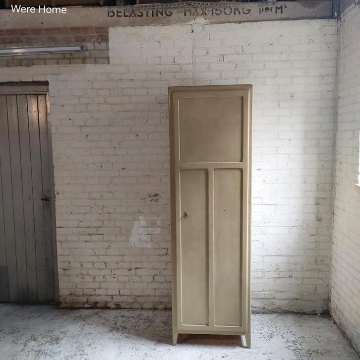 Brocante smalle kast 1deur oude, Antiek en Kunst, Curiosa en Brocante, Ophalen of Verzenden