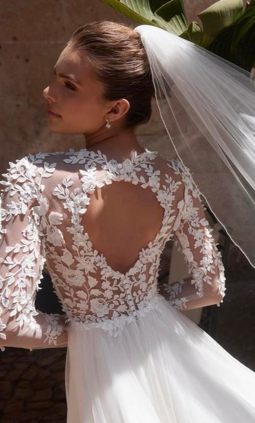 Lange mouwen open gewerkte rug Direct leverbaar, Kleding | Dames, Trouwkleding en Trouwaccessoires, Nieuw, Trouwjurk, Wit, Ophalen