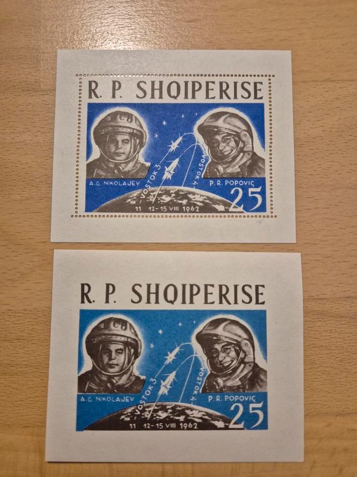 Albanië 1963 ruimtevaart (getand en ongetand), Postzegels en Munten, Postzegels | Europa | Overig, Postfris, Overige landen, Ophalen of Verzenden
