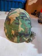 Legerhelm met camouflage overtrek, Amerika, Onbekend, Overige soorten, Ophalen of Verzenden