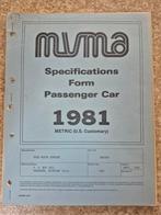 MVMA Specificaties 1981 Ford & Chevrolet, Ophalen of Verzenden, Gelezen, Ford
