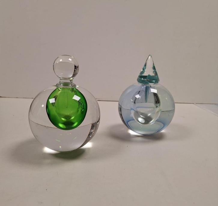 *2 x Royal Leerdam Siem van de Marel - reuk-/parfumflesje, Antiek en Kunst, Antiek | Glas en Kristal, Ophalen of Verzenden
