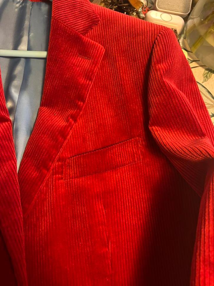 SUIT SUPPLY rode corduroy(ribfluweel ) colbert, Kleding | Heren, Kostuums en Colberts, Nieuw, Maat 48/50 (M), Rood, Ophalen of Verzenden