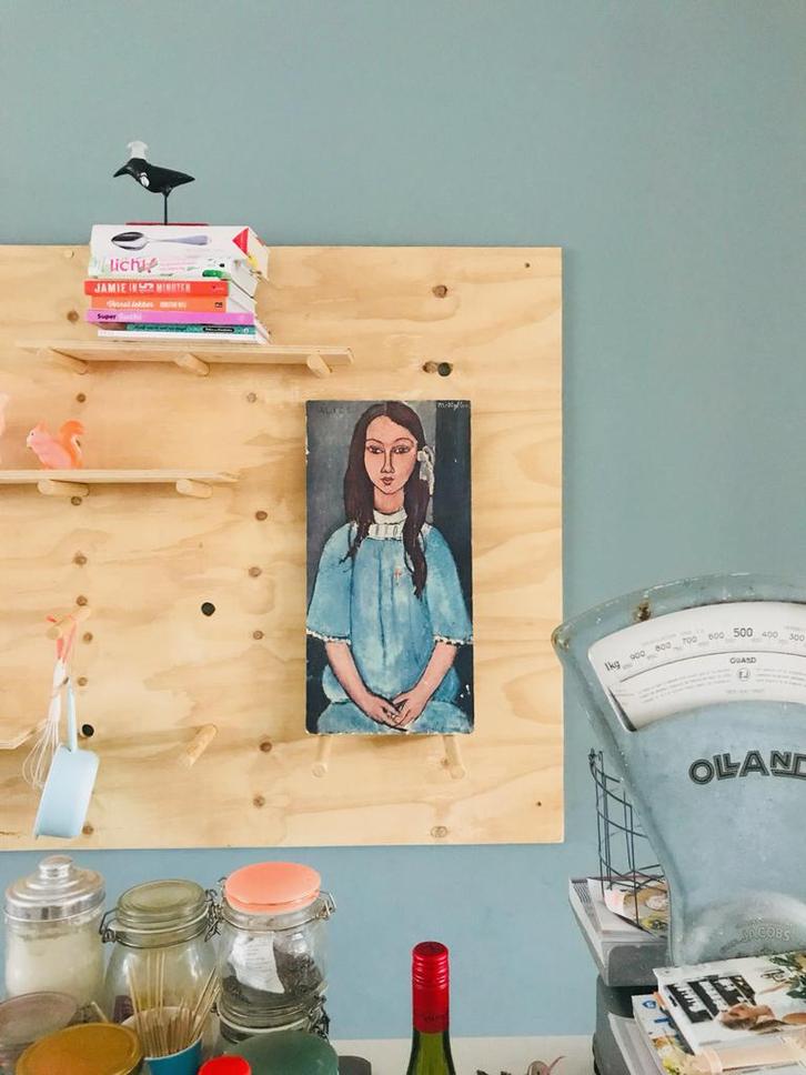 Vintage Olland Weegschaal - Zachtblauw, Antiek en Kunst, Kunst | Overige Kunst, Ophalen