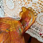 Glazen Kip Haan iriserend glas , indiana glas carnival glaze, Antiek en Kunst, Verzenden