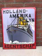 Holland Amerika lijn emaille reclamebord, Ophalen of Verzenden, Zo goed als nieuw, Reclamebord