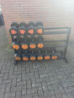Set dumbells 26kg tm 44kg incl dumbellrek, Sport en Fitness, Ophalen