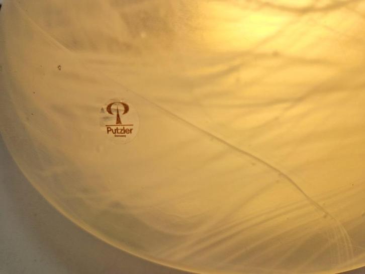 Vintage peill & putzler plafondlamp frosted glas lamp '60, Huis en Inrichting, Lampen | Plafondlampen, Gebruikt, Glas, Metaal