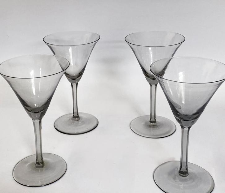 4 kristallen glazen - model 'Spits' - W.J. Rozendaal, Antiek en Kunst, Antiek | Glas en Kristal, Ophalen