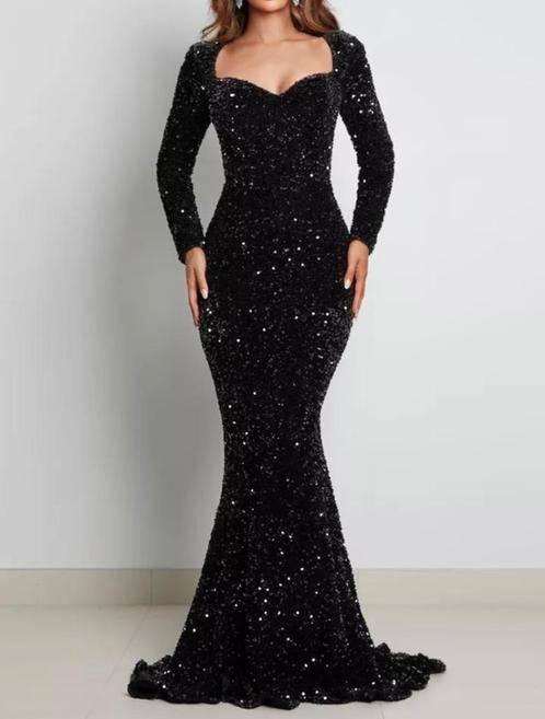 Mooie lange zwarte Jurk maat M, NIEUW! Zeemeermin look!, Kleding | Dames, Gelegenheidskleding, Nieuw, Galajurk, Maat 38/40 (M)