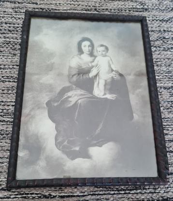 Mooie oude prent in oude lijst beschikbaar voor biedingen