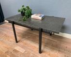 Salontafel zwart grijs natuursteen - vintage retro tafel, 50 tot 100 cm, Minder dan 50 cm, Gebruikt, Rechthoekig