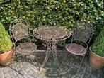 Ijzeren tuinset met 2 stoelen, Tuin en Terras, Overige materialen, Gebruikt, Tuinset, Ophalen