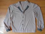Blouse stippen / polka dots, Kleding | Dames, Ophalen of Verzenden, Zo goed als nieuw, Maat 38/40 (M), Grijs