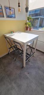 IKEA Bartafel met Stoelen - wit, Ophalen, Gebruikt, 100 tot 150 cm, 50 tot 100 cm