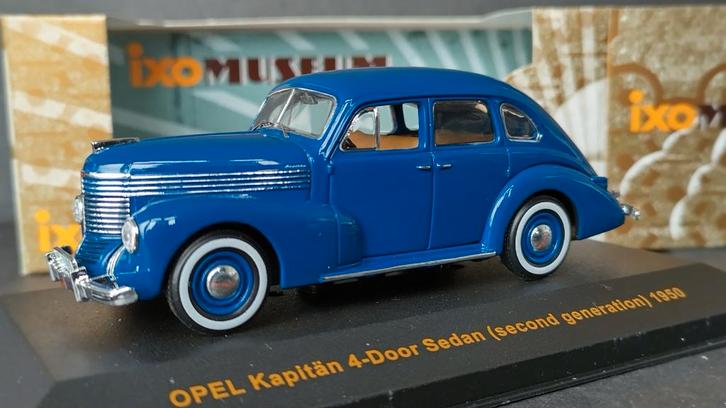 Opel Kapitan 4 deurs 1950 blauw 1:43 Ixo Museum Pol, Hobby en Vrije tijd, Modelauto's | 1:43, Nieuw, Auto, Verzenden