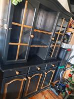 Buffetkast Zwart/Goud - Gratis Ophalen!, Huis en Inrichting, Ophalen, Gebruikt, Glas, 150 tot 200 cm